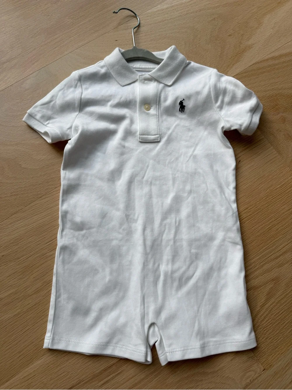 Ralph Lauren White Polo One-Piece with Navy Pony 18 months excellent condition